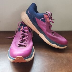 Hoka Zinal Trail One One Vibrant Purple and Navy Athletic Running Shoe 9 B